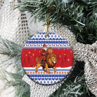 Armenia Christmas Ceramic Ornament Santa Riding Lion - Wonder Print Shop
