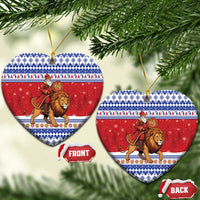 Armenia Christmas Ceramic Ornament Santa Riding Lion - Wonder Print Shop