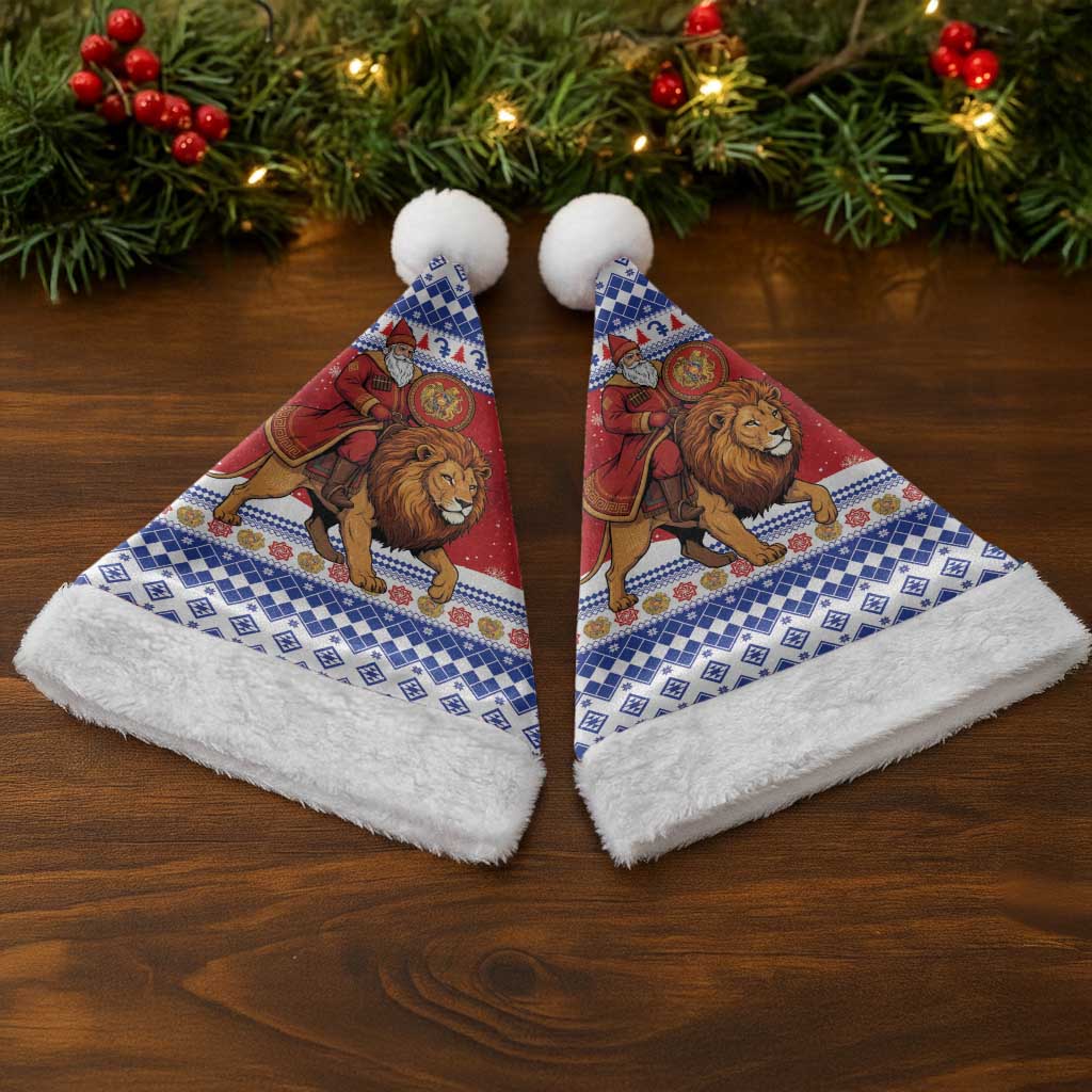 Armenia Christmas Santa Hat Santa Riding Lion - Wonder Print Shop