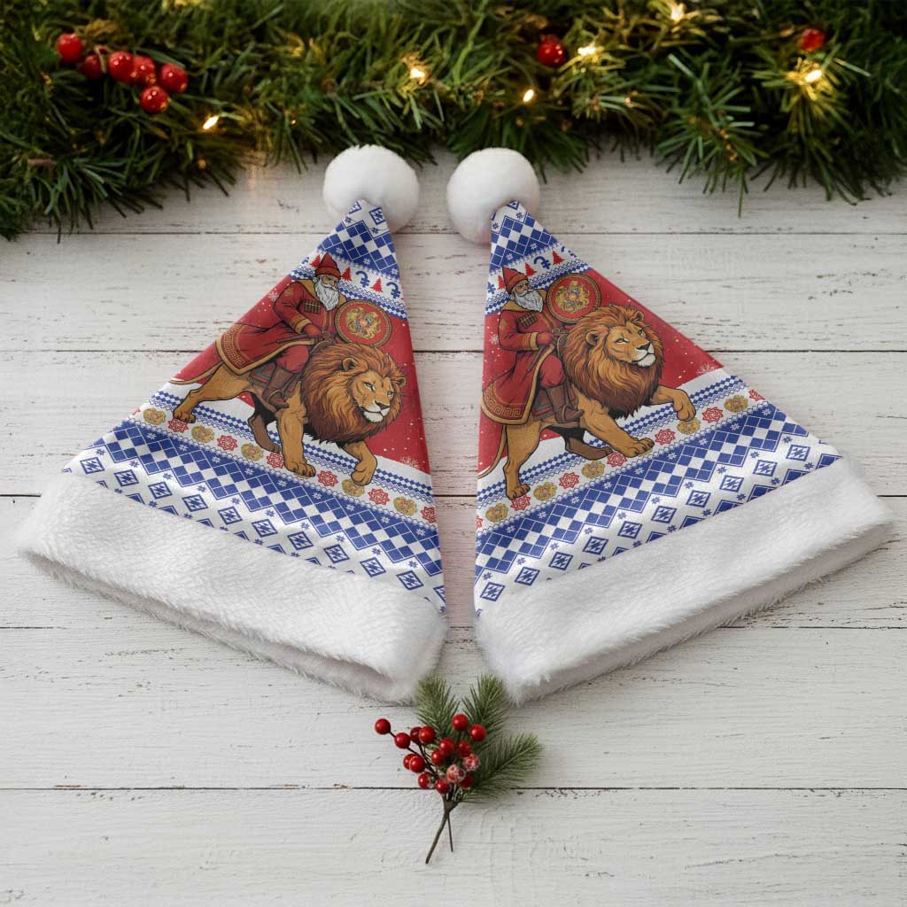 Armenia Christmas Santa Hat Santa Riding Lion - Wonder Print Shop