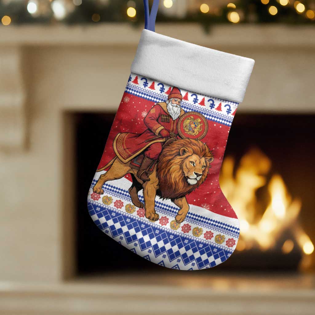 Armenia Christmas Stocking Santa Riding Lion - Wonder Print Shop
