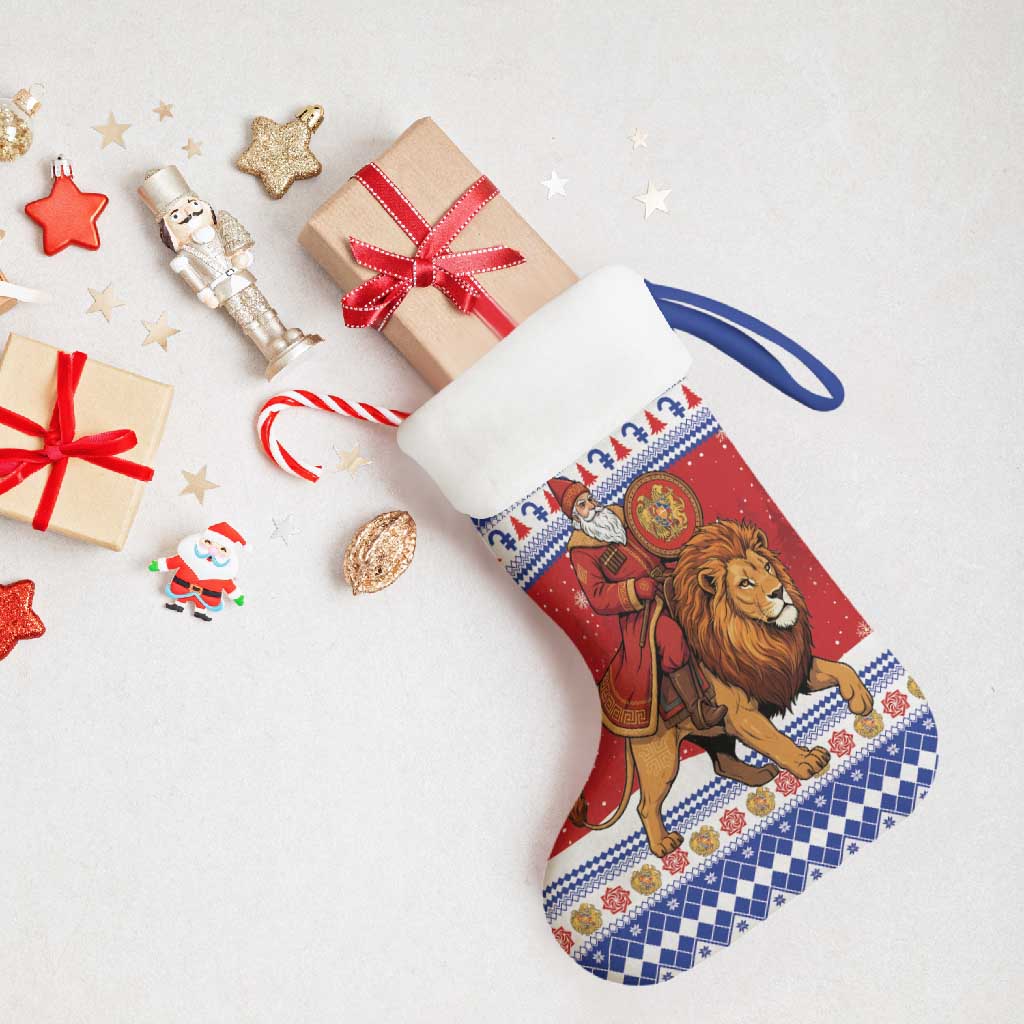 Armenia Christmas Stocking Santa Riding Lion - Wonder Print Shop