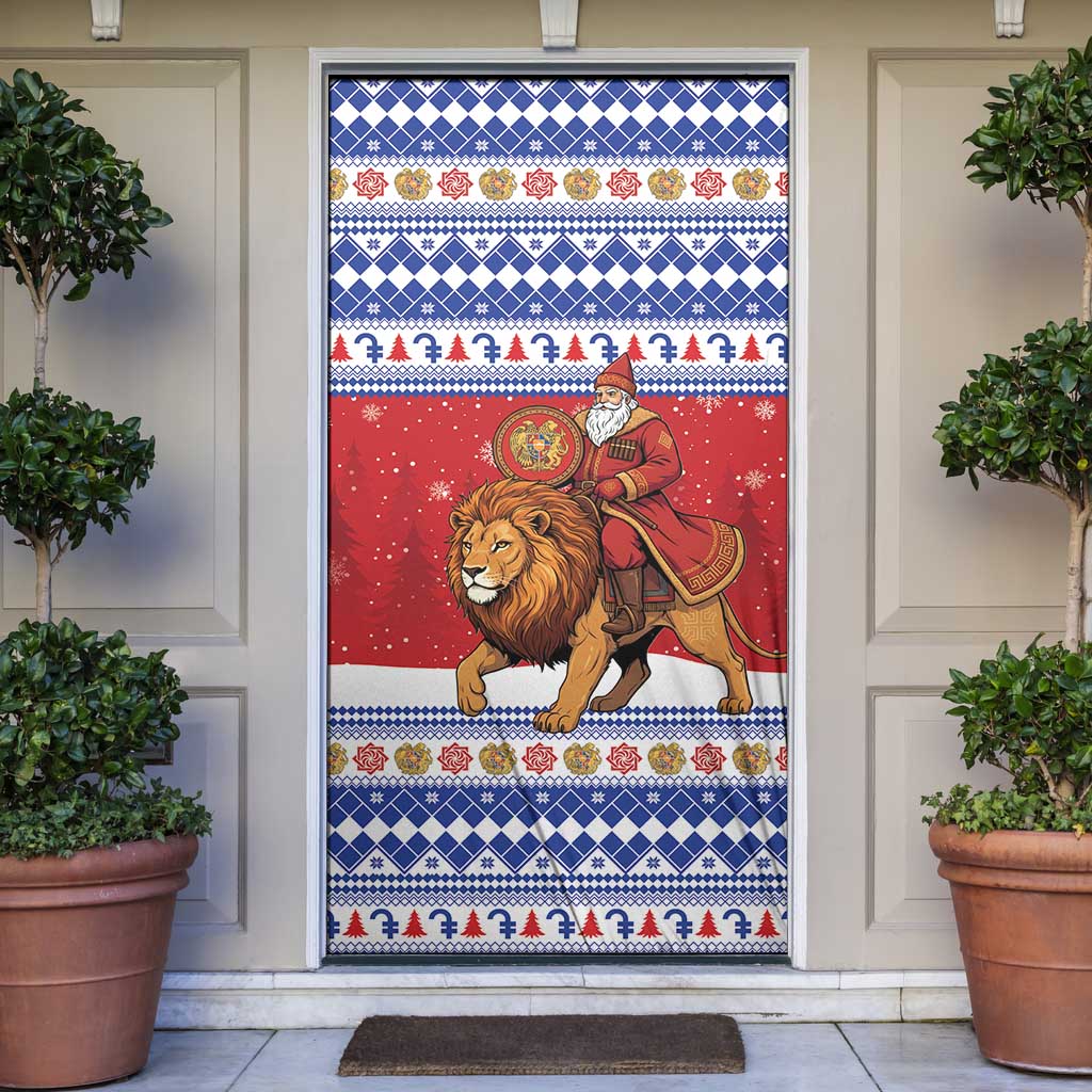 Armenia Christmas Door Cover Santa Riding Lion - Wonder Print Shop