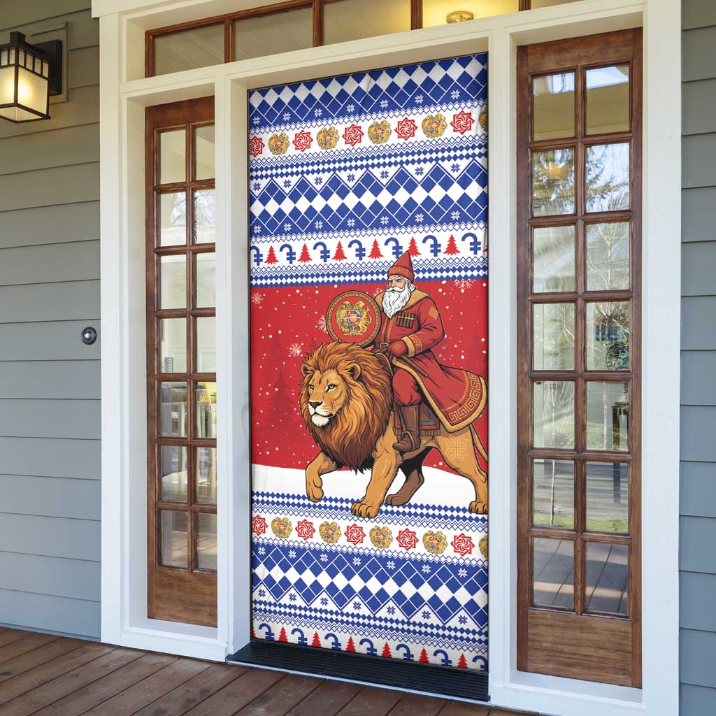Armenia Christmas Door Cover Santa Riding Lion - Wonder Print Shop