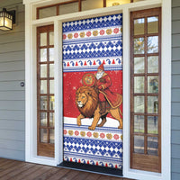Armenia Christmas Door Cover Santa Riding Lion - Wonder Print Shop