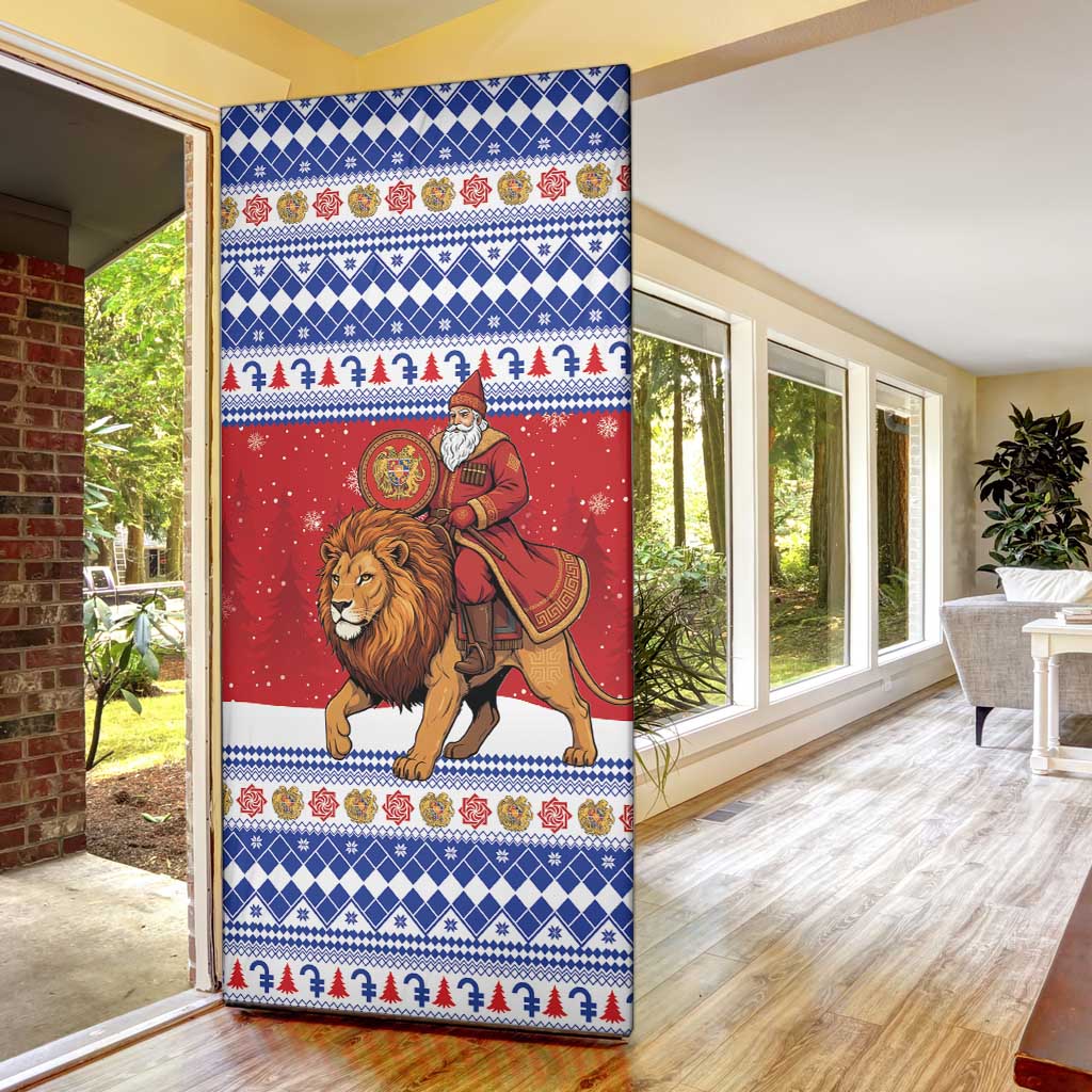 Armenia Christmas Door Cover Santa Riding Lion - Wonder Print Shop