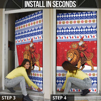 Armenia Christmas Door Cover Santa Riding Lion - Wonder Print Shop