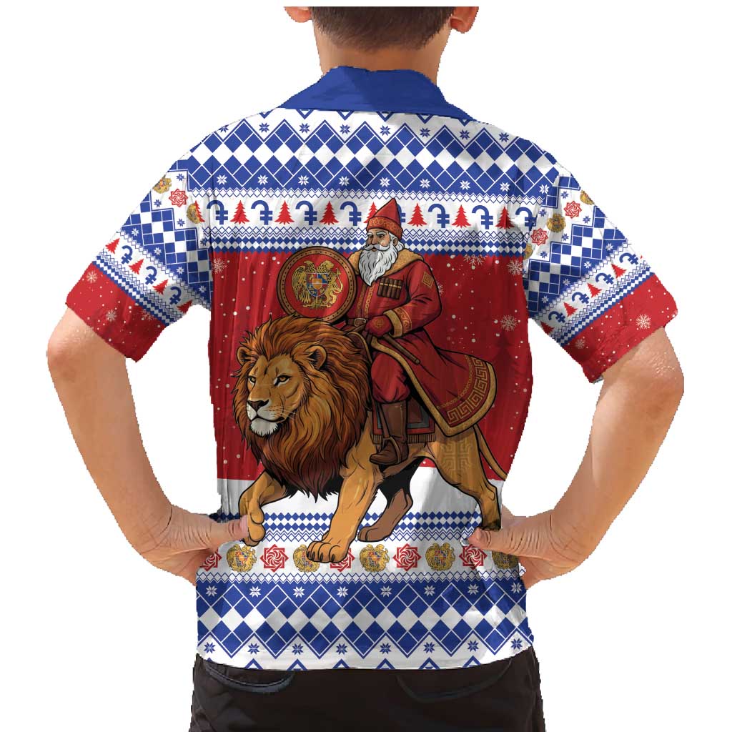Armenia Christmas Family Matching Mermaid Dress and Hawaiian Shirt Santa Riding Lion - Wonder Print Shop