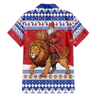 Armenia Christmas Family Matching Tank Maxi Dress and Hawaiian Shirt Santa Riding Lion - Wonder Print Shop