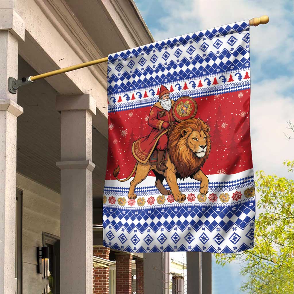 Armenia Christmas Garden Flag Santa Riding Lion - Wonder Print Shop