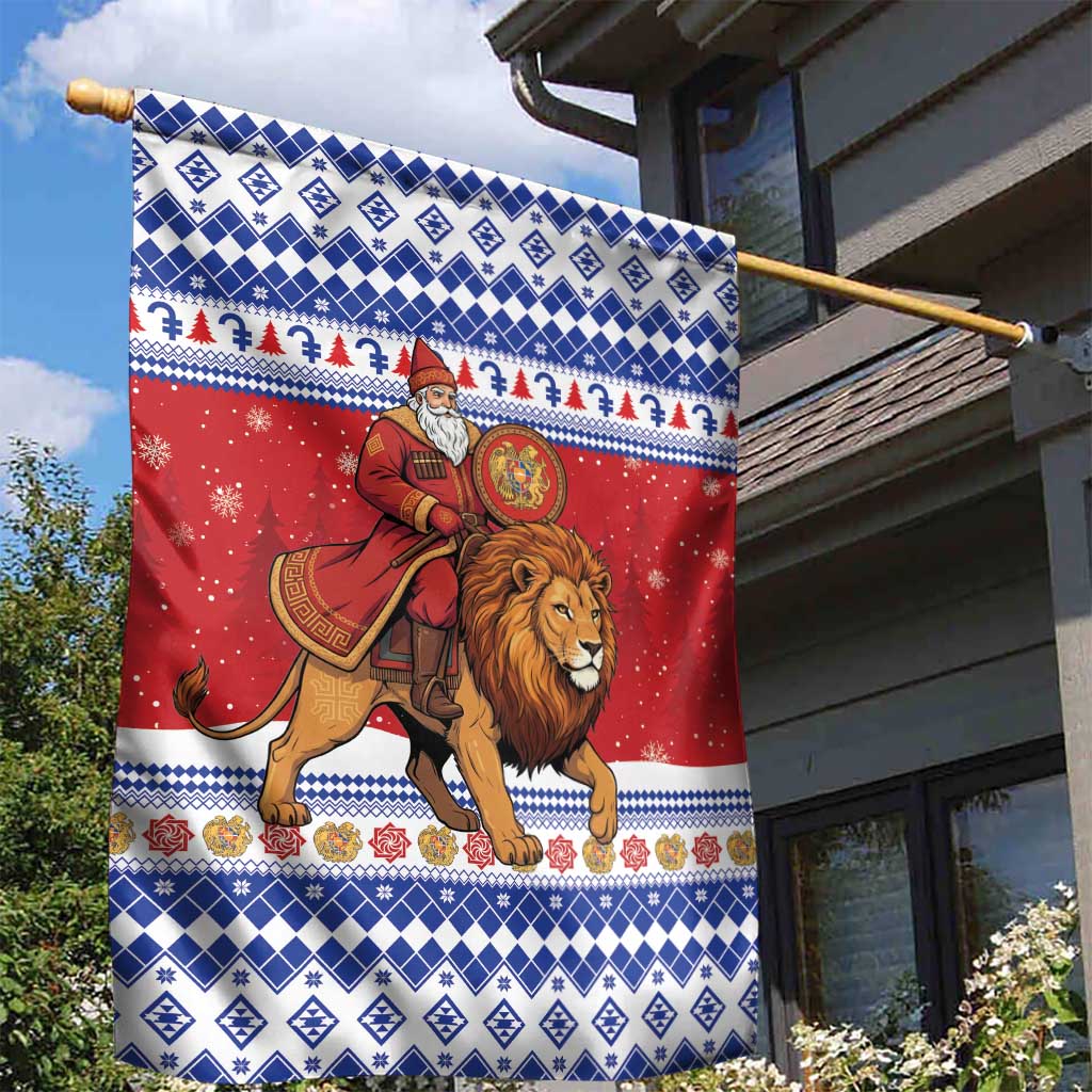 Armenia Christmas Garden Flag Santa Riding Lion - Wonder Print Shop