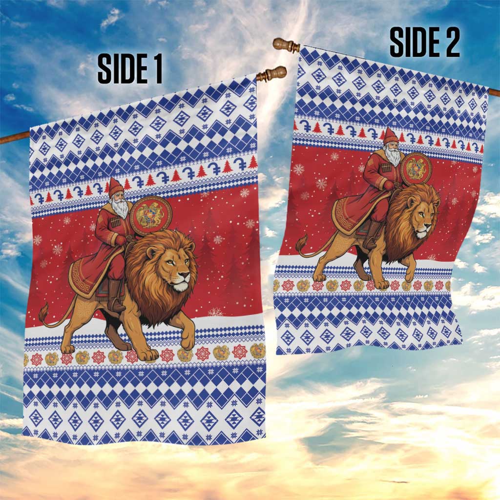 Armenia Christmas Garden Flag Santa Riding Lion - Wonder Print Shop