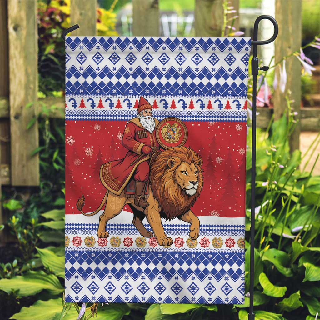 Armenia Christmas Garden Flag Santa Riding Lion - Wonder Print Shop