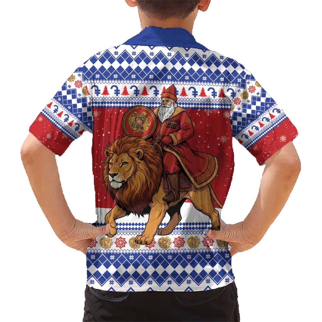 Armenia Christmas Hawaiian Shirt Santa Riding Lion - Wonder Print Shop