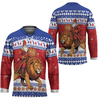Armenia Christmas Hockey Jersey Santa Riding Lion - Wonder Print Shop