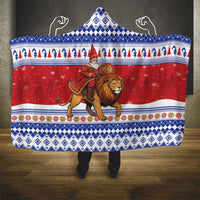 Armenia Christmas Hooded Blanket Santa Riding Lion - Wonder Print Shop