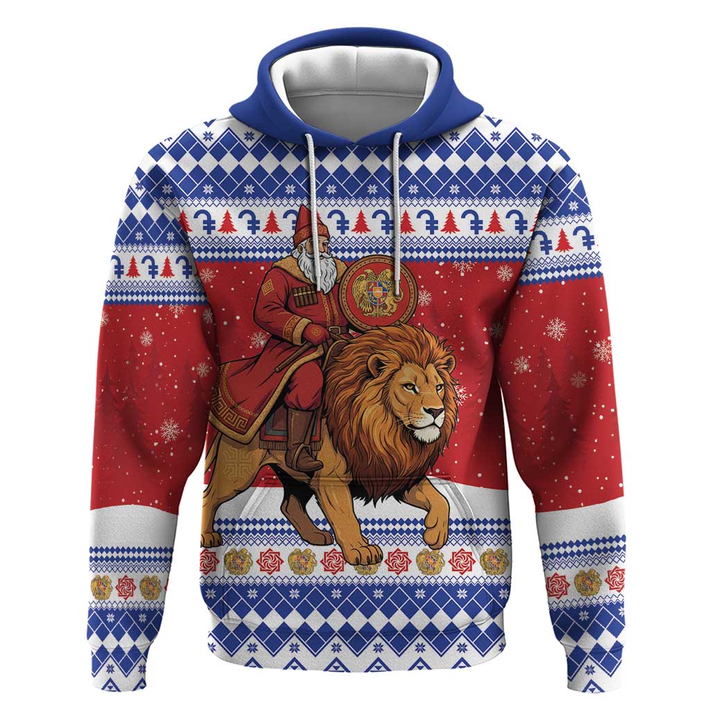 Armenia Christmas Hoodie Santa Riding Lion - Wonder Print Shop