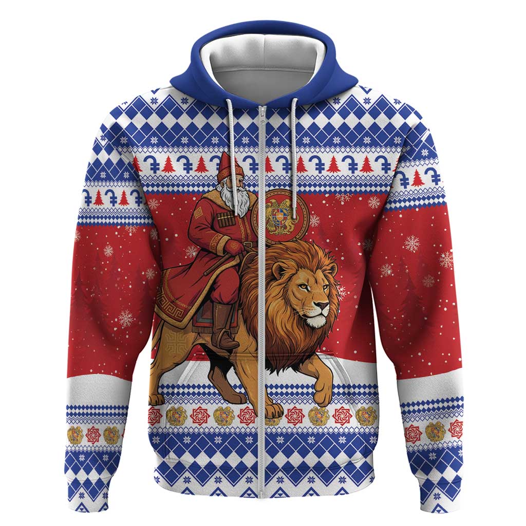 Armenia Christmas Hoodie Santa Riding Lion - Wonder Print Shop