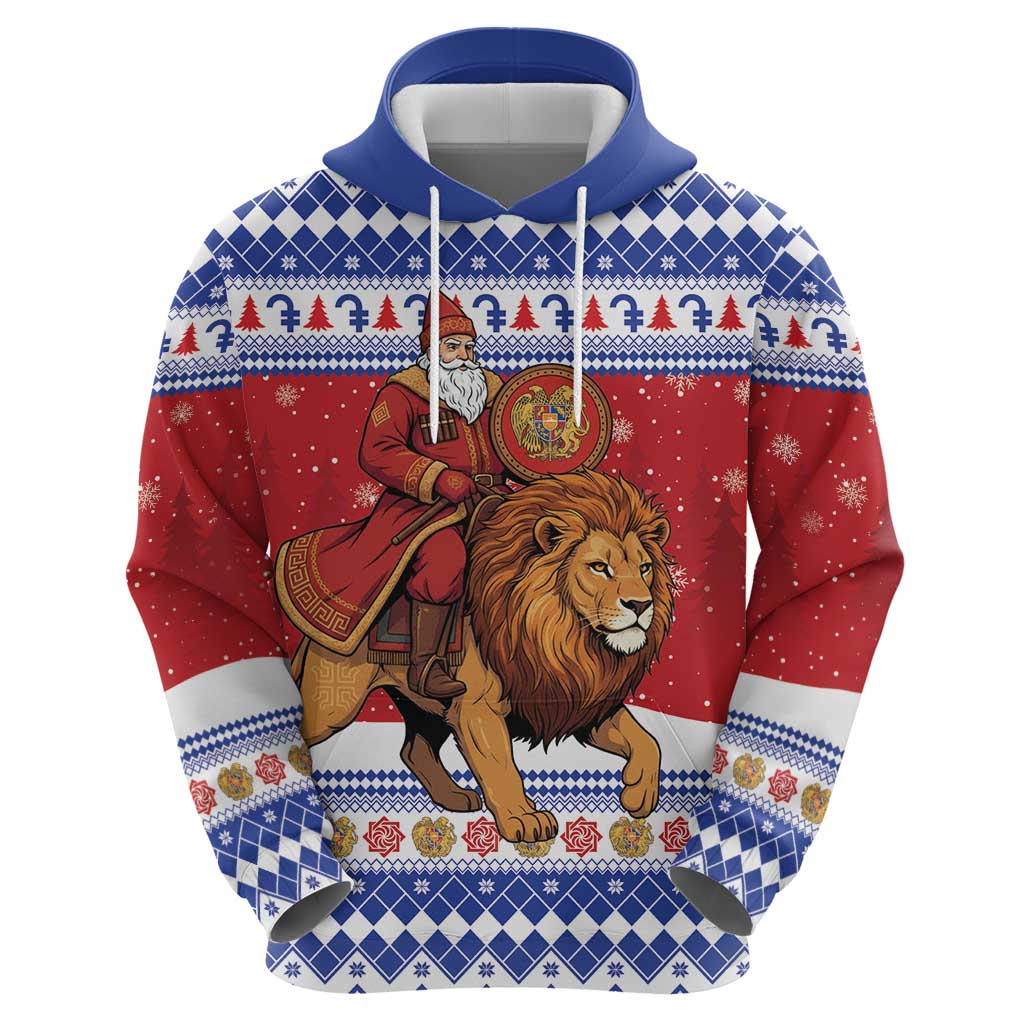 Armenia Christmas Hoodie Santa Riding Lion - Wonder Print Shop