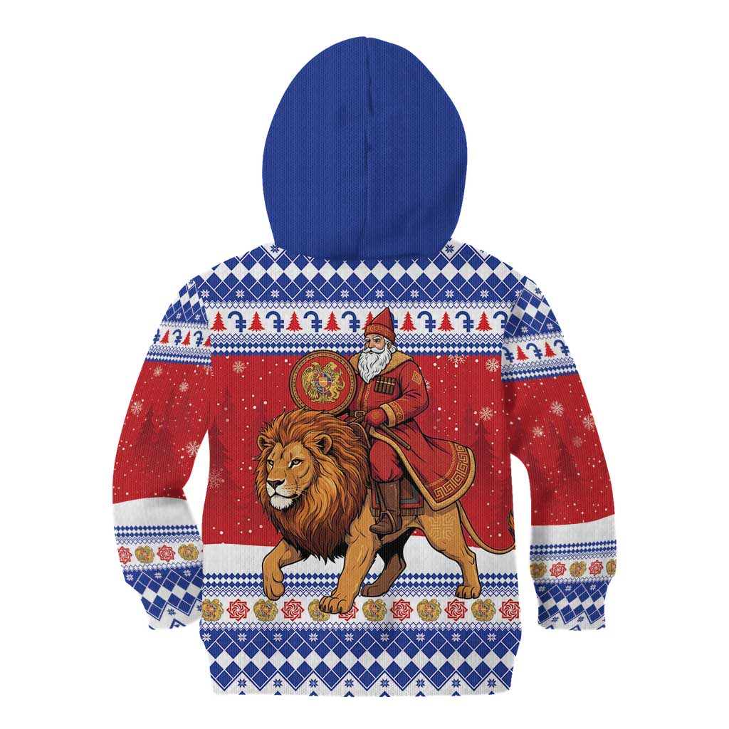 Armenia Christmas Kid Hoodie Santa Riding Lion - Wonder Print Shop