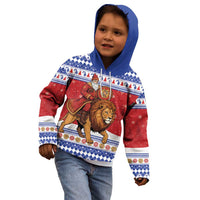 Armenia Christmas Kid Hoodie Santa Riding Lion - Wonder Print Shop