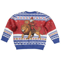 Armenia Christmas Kid Ugly Christmas Sweater Santa Riding Lion - Wonder Print Shop