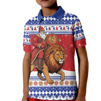 Armenia Christmas Kid Polo Shirt Santa Riding Lion - Wonder Print Shop