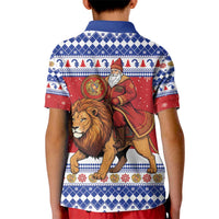 Armenia Christmas Kid Polo Shirt Santa Riding Lion - Wonder Print Shop