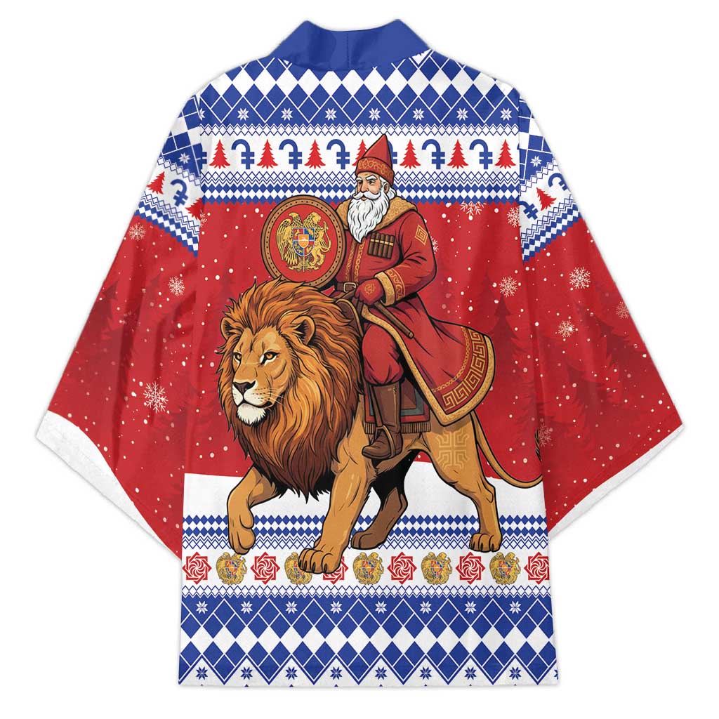 Armenia Christmas Kimono Santa Riding Lion - Wonder Print Shop