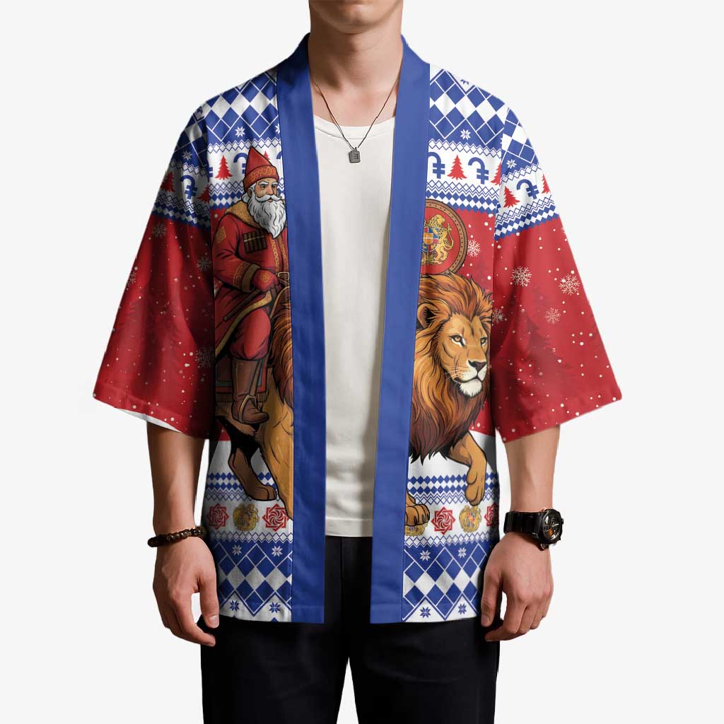 Armenia Christmas Kimono Santa Riding Lion - Wonder Print Shop