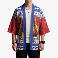Armenia Christmas Kimono Santa Riding Lion - Wonder Print Shop