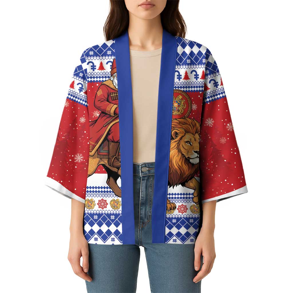 Armenia Christmas Kimono Santa Riding Lion - Wonder Print Shop