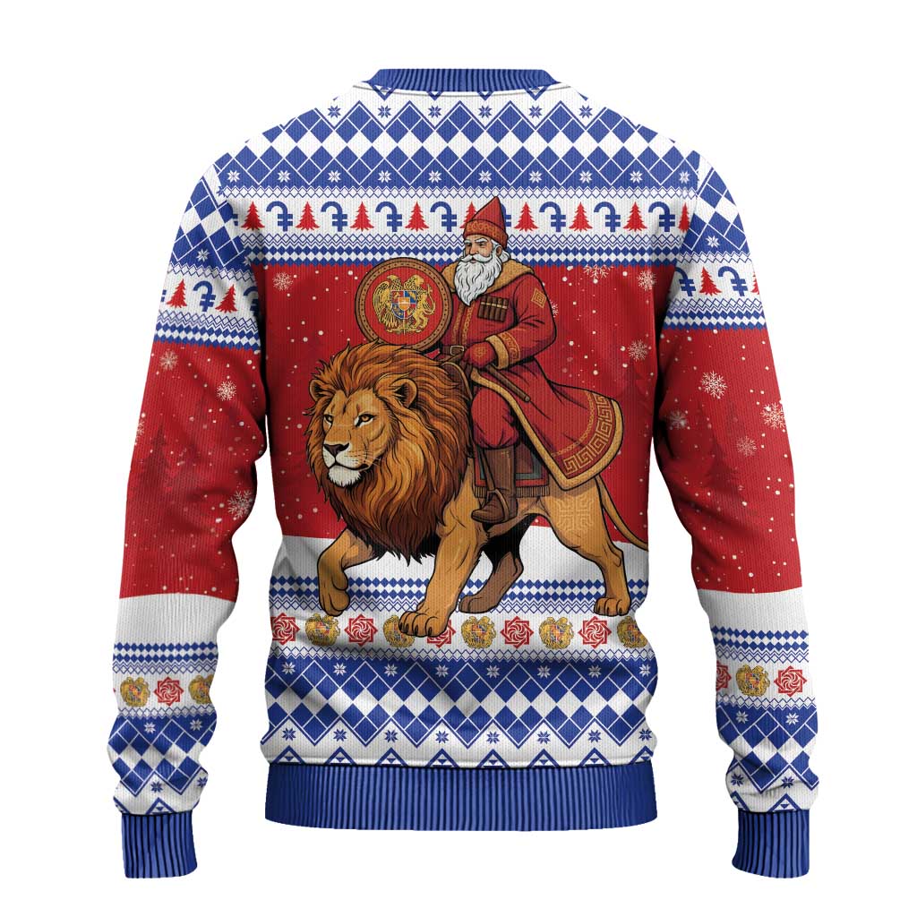 Armenia Christmas Ugly Christmas Sweater Santa Riding Lion - Wonder Print Shop