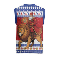 Armenia Christmas Knitted V-Neck Vest Santa Riding Lion - Wonder Print Shop