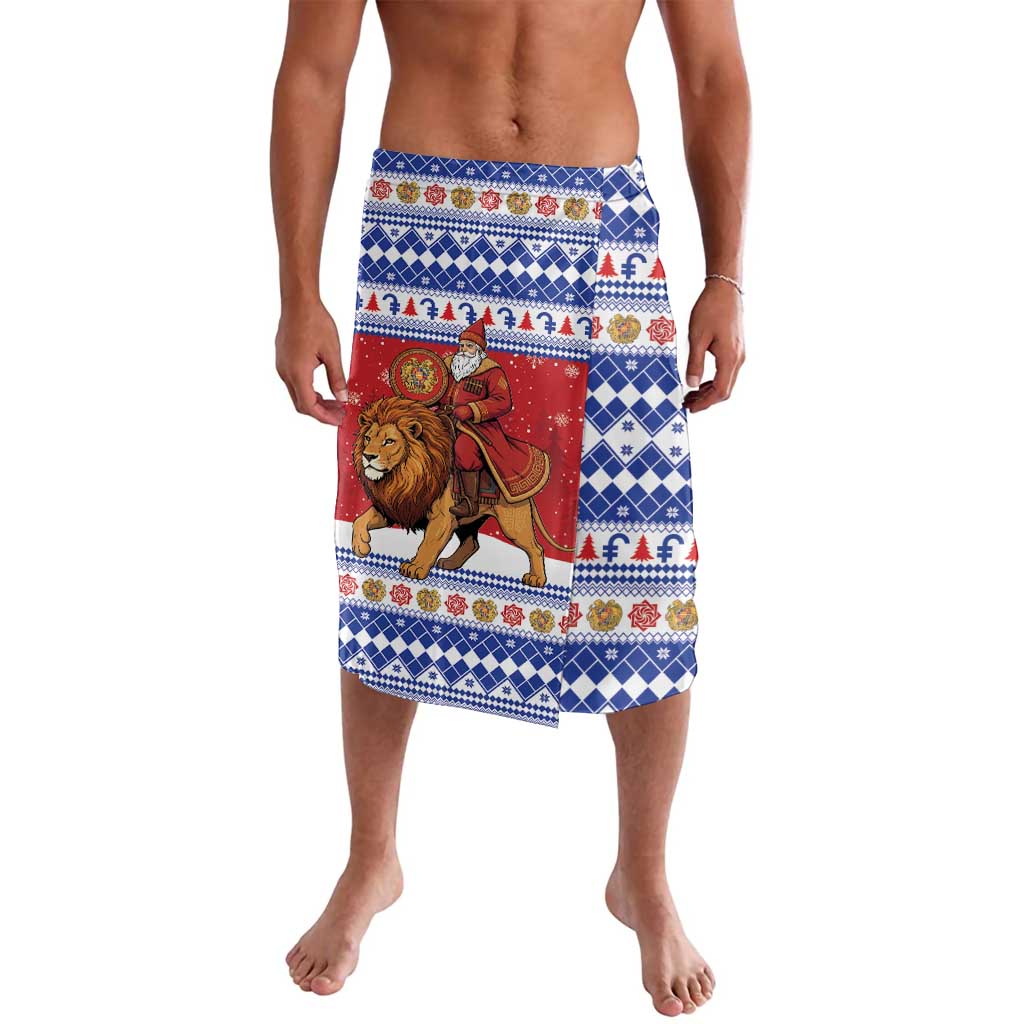 Armenia Christmas Lavalava Santa Riding Lion - Wonder Print Shop