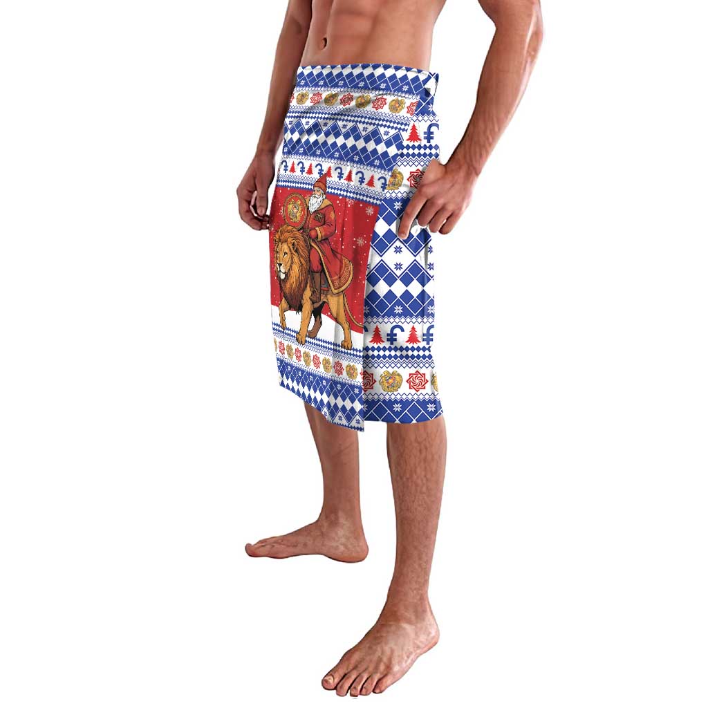 Armenia Christmas Lavalava Santa Riding Lion - Wonder Print Shop