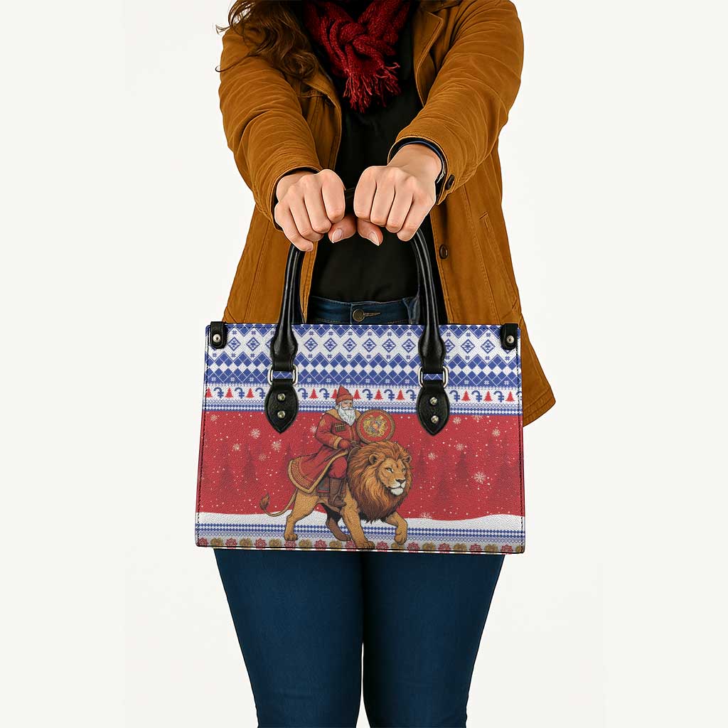 Armenia Christmas Leather Bag Santa Riding Lion - Wonder Print Shop