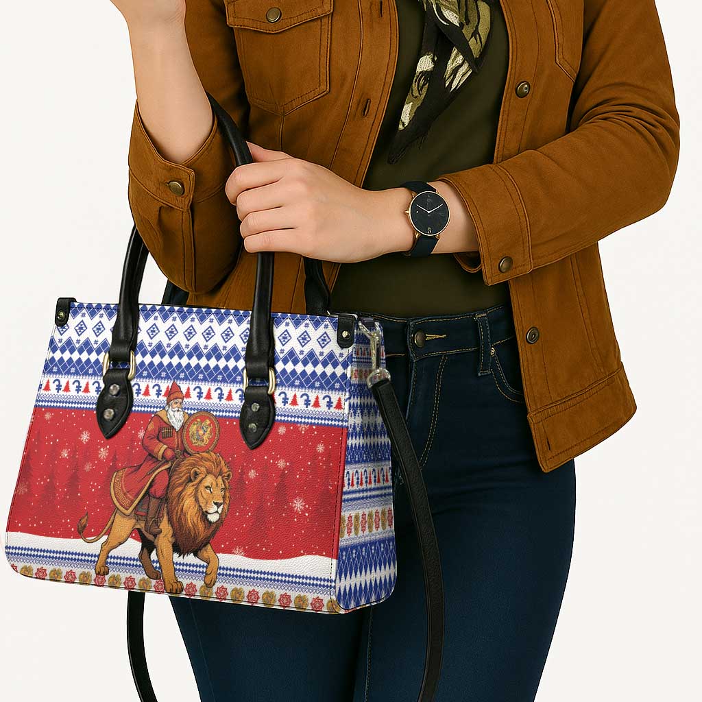 Armenia Christmas Leather Bag Santa Riding Lion - Wonder Print Shop