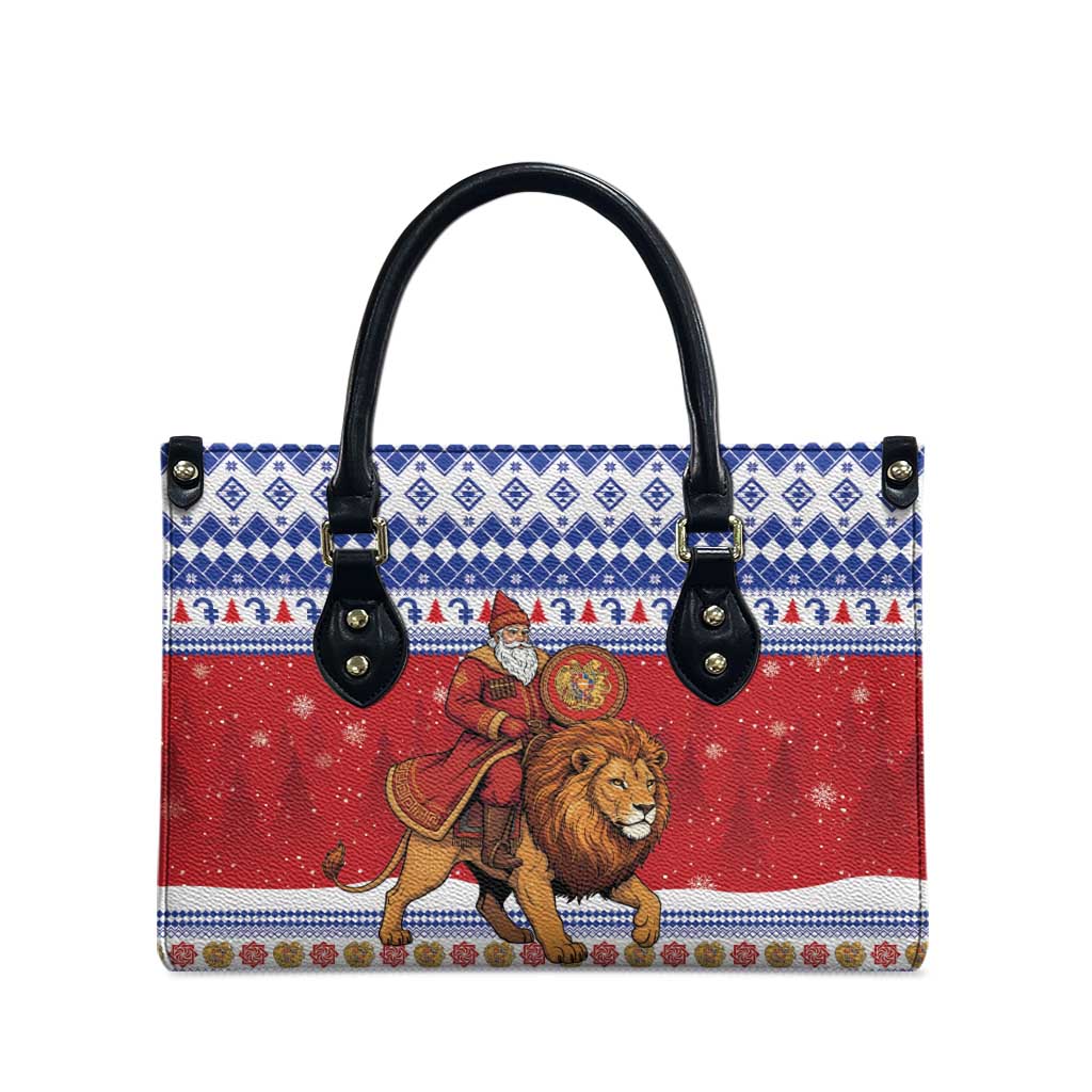 Armenia Christmas Leather Bag Santa Riding Lion - Wonder Print Shop