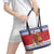 Armenia Christmas Leather Tote Bag Santa Riding Lion - Wonder Print Shop