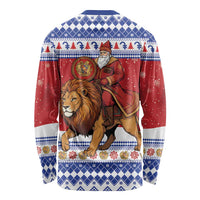 Armenia Christmas Long Sleeve Shirt Santa Riding Lion - Wonder Print Shop
