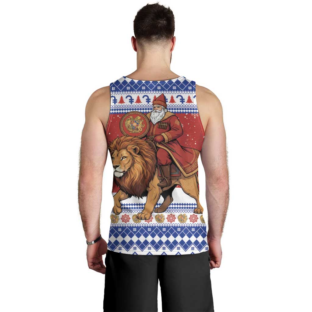 Armenia Christmas Men Tank Top Santa Riding Lion - Wonder Print Shop