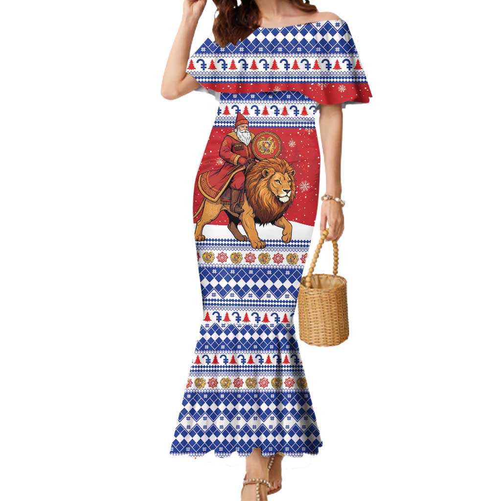 Armenia Christmas Mermaid Dress Santa Riding Lion - Wonder Print Shop