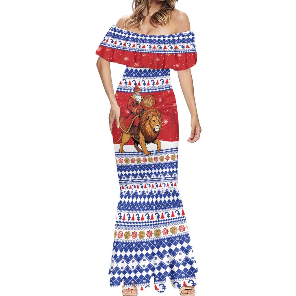 Armenia Christmas Mermaid Dress Santa Riding Lion - Wonder Print Shop