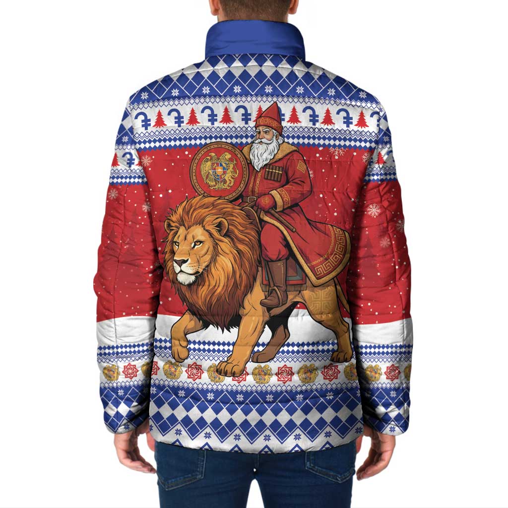 Armenia Christmas Padded Jacket Santa Riding Lion - Wonder Print Shop