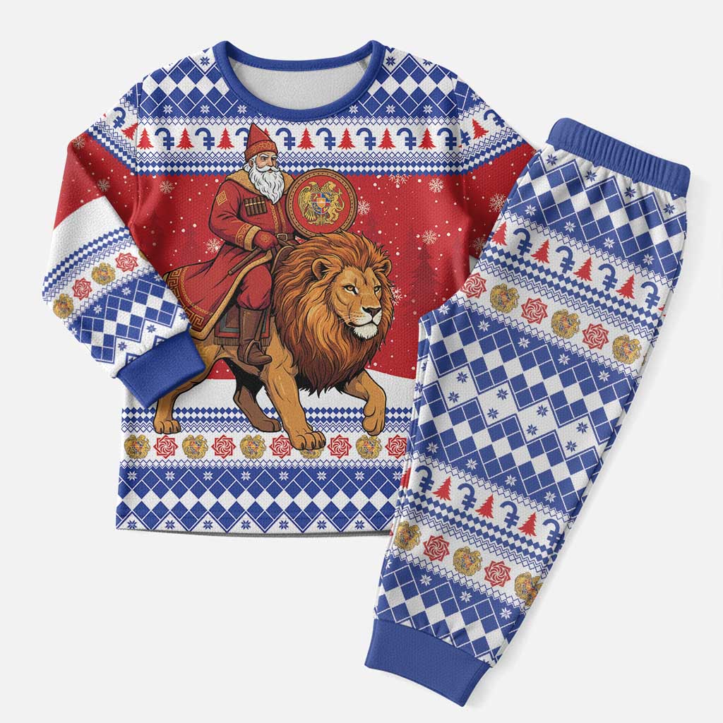Armenia Christmas Pajama Set Santa Riding Lion - Wonder Print Shop