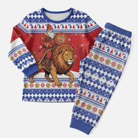 Armenia Christmas Pajama Set Santa Riding Lion - Wonder Print Shop
