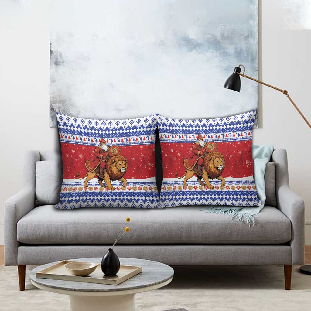 Armenia Christmas Pillow Cover Santa Riding Lion - Wonder Print Shop