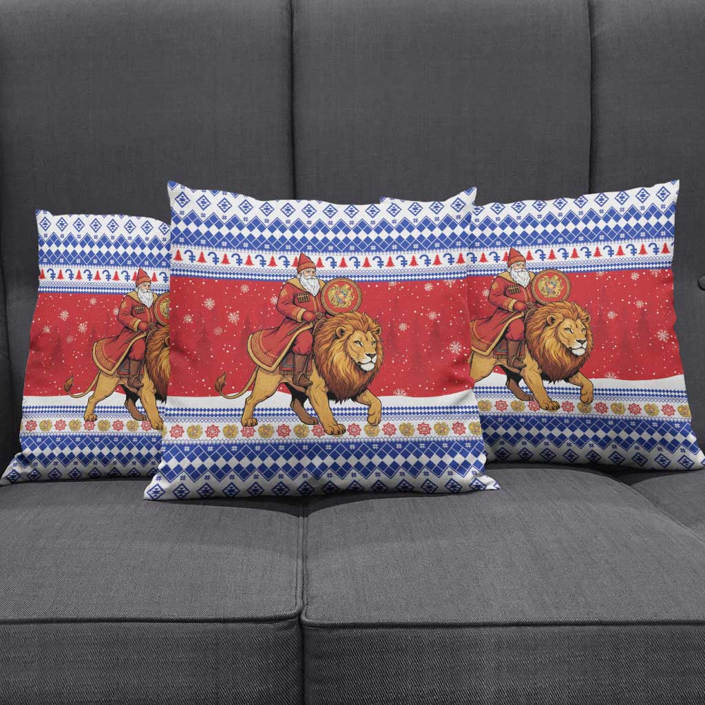 Armenia Christmas Pillow Cover Santa Riding Lion - Wonder Print Shop