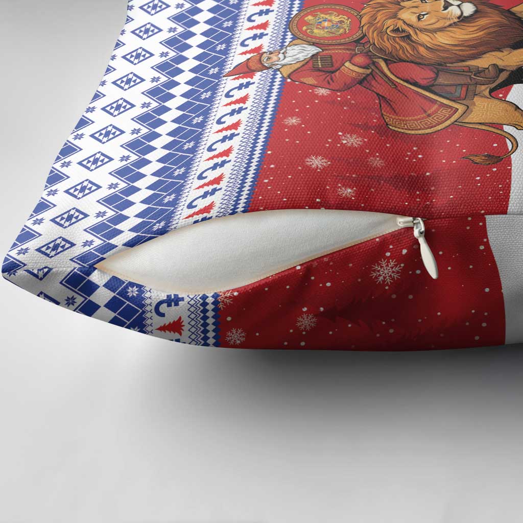 Armenia Christmas Pillow Cover Santa Riding Lion - Wonder Print Shop